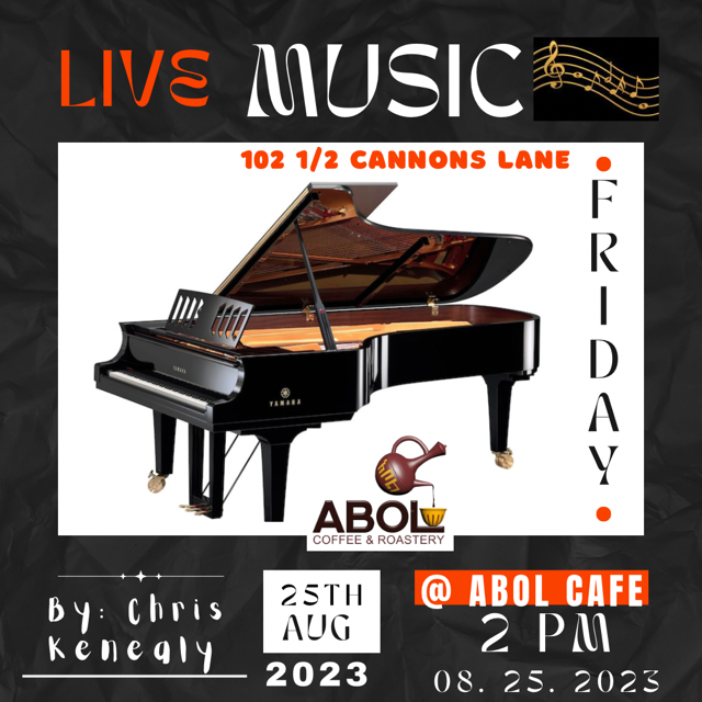 Live Music at Abol Cafe Friday August 25, 2023 2pm